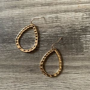 Hammered Open Teardrop Earrings